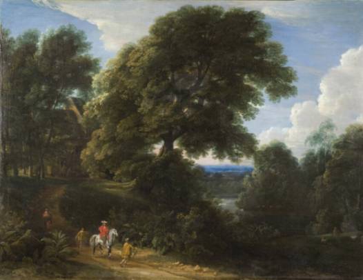 Jacques d'Arthois - Forest Landscape with a Rider in Red