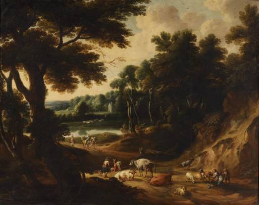 Jacques d'Arthois - Extensive Landcape with Shepherds